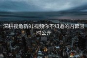 深耕视角新91视频你不知道的内幕限时公开