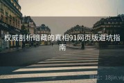 权威剖析暗藏的真相91网页版避坑指南