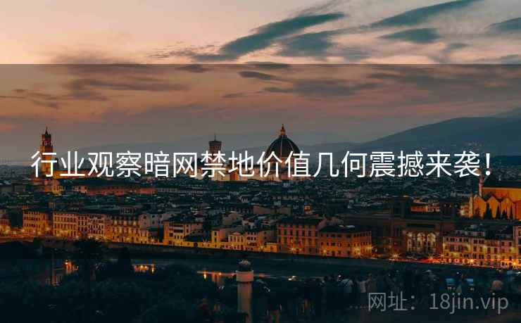 行业观察暗网禁地价值几何震撼来袭！